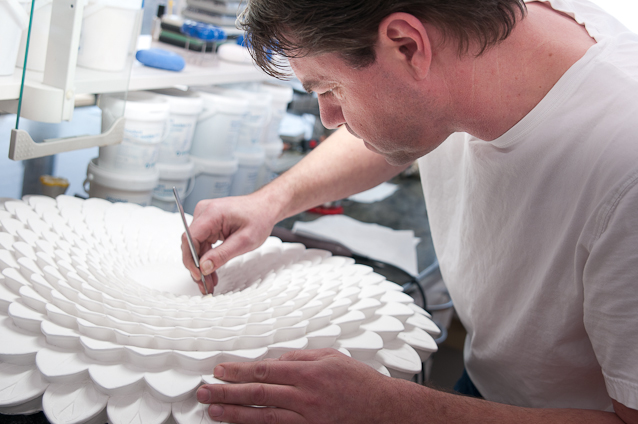 Letzte Arbeiten am Mandala